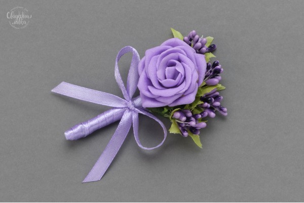 Свадебная Бутоньерка "Фиолет 1"