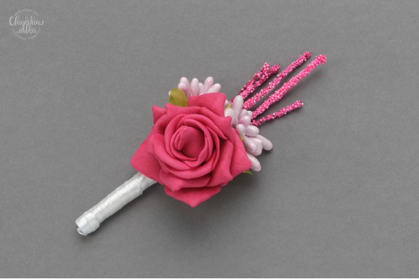 Свадебная Бутоньерка "Фуксия"