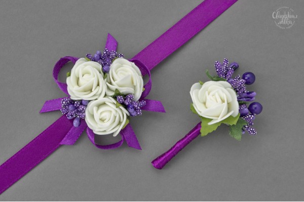 Бутоньерки Свидетелям "Фиолет"