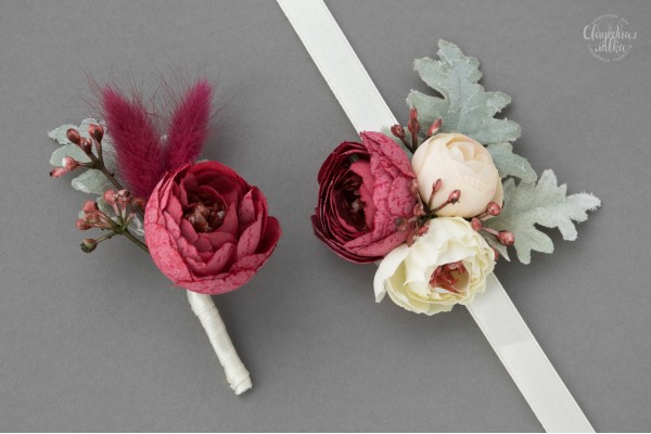 Бутоньерки Свидетелям "Нежность Цветов"