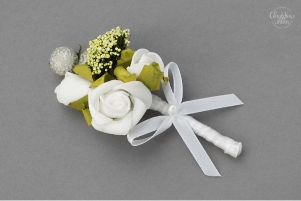 Свадебная Бутоньерка "Кремовый Микс"