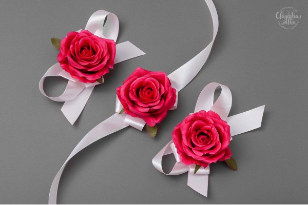 Браслет подружке Невесты "Rose fuchsia"